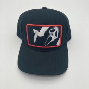 Ghost Face Scream Halloween Snapback Hat - Horror Movie Mask Cap Underbrim Logo